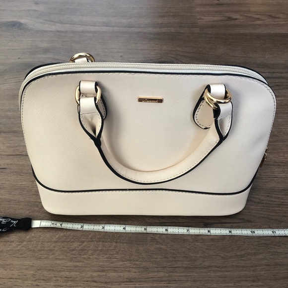 LOVENOOK Cream Purse Women’s Small Crossbody Bag Double Zip Gold Accents - Picture 9 of 17